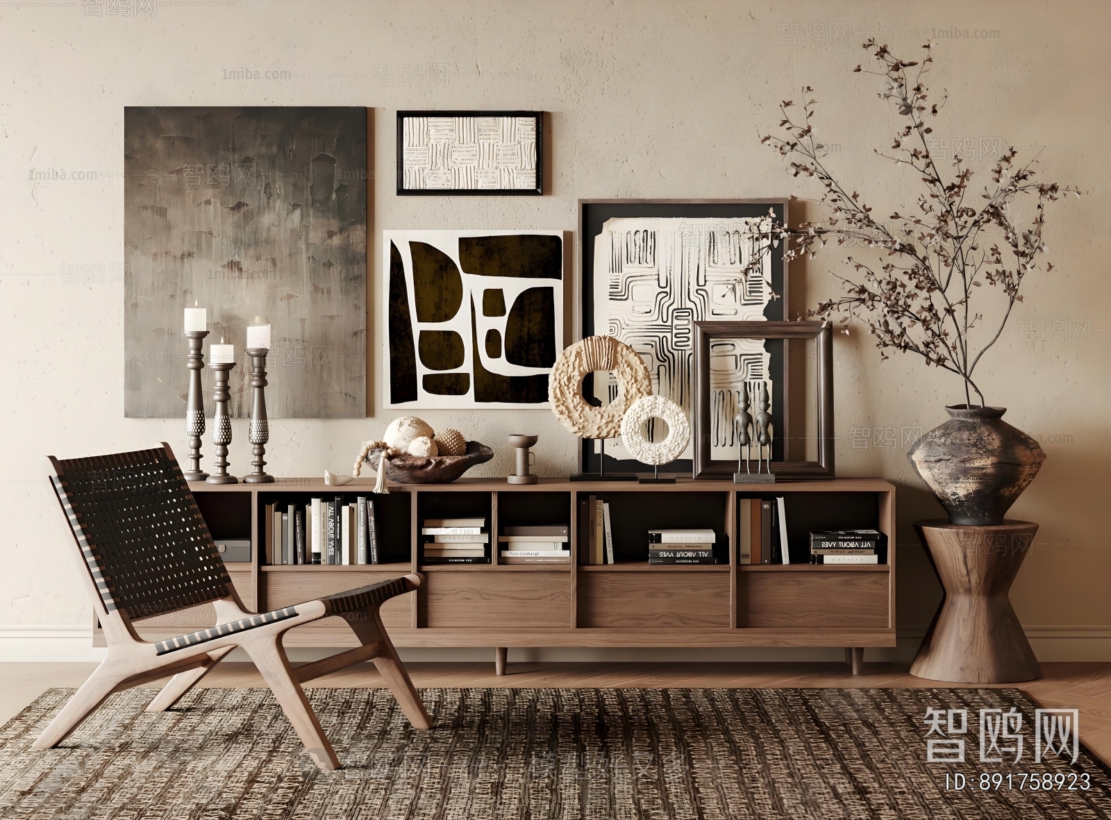 Wabi-sabi Style TV Cabinet