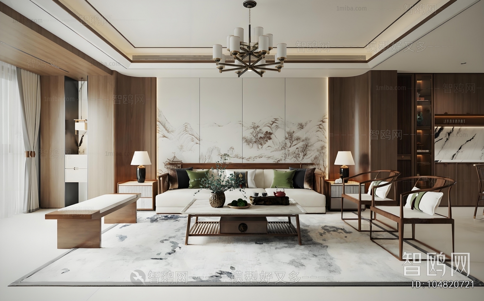 New Chinese Style A Living Room