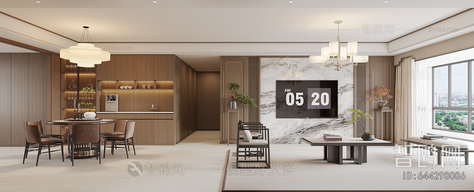 New Chinese Style A Living Room