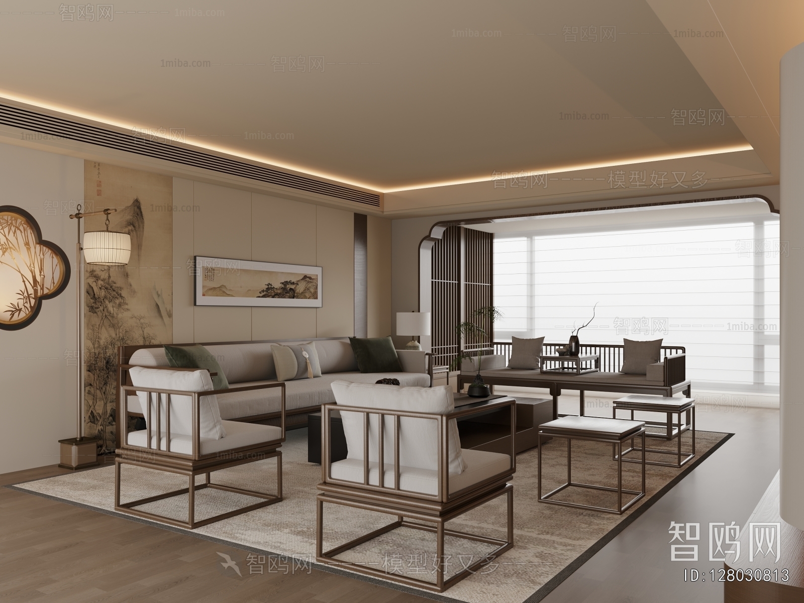 New Chinese Style A Living Room