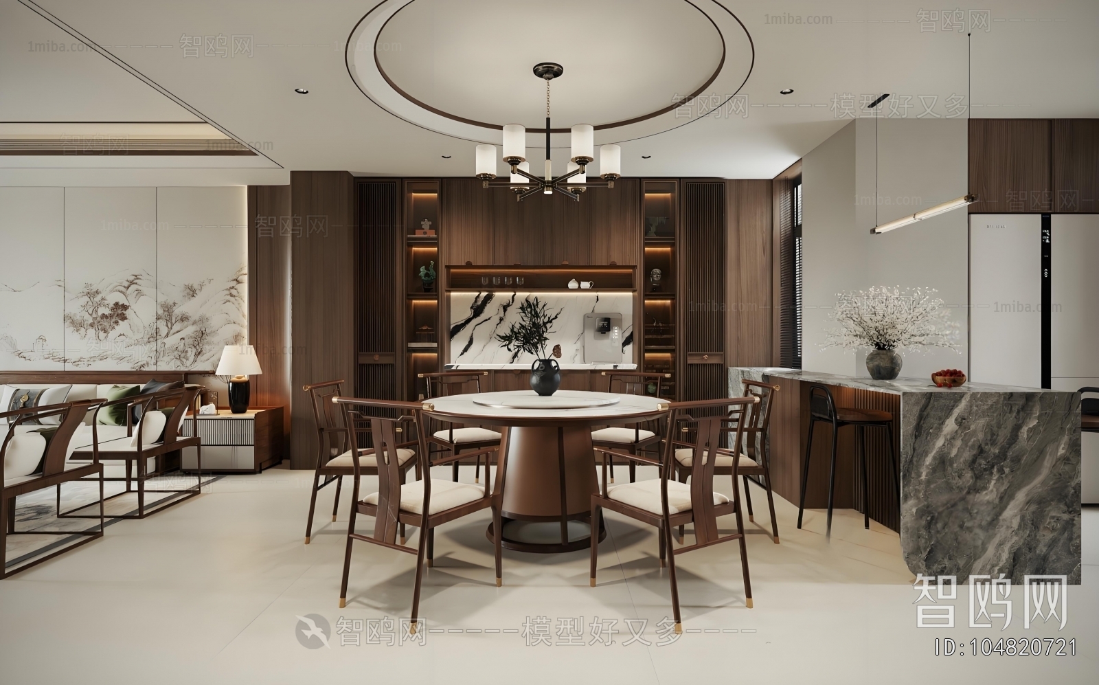 New Chinese Style A Living Room