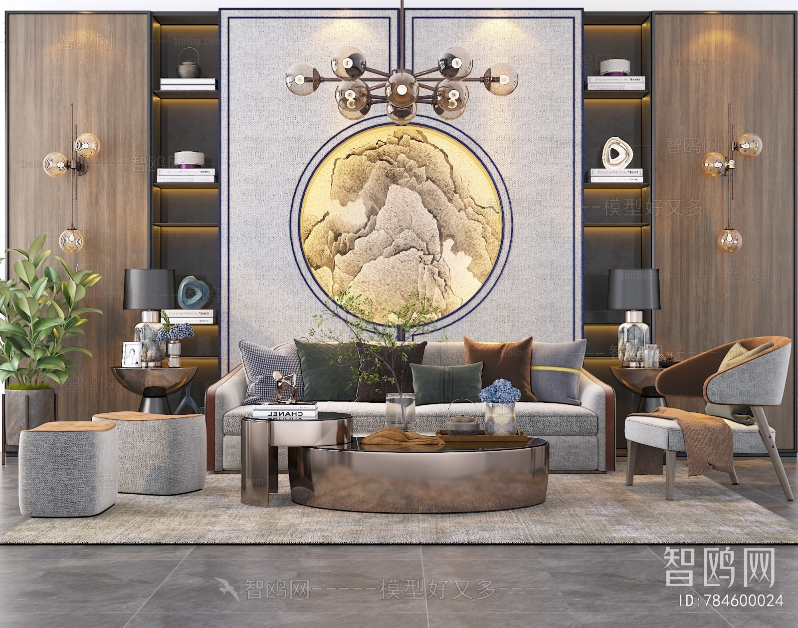 New Chinese Style A Living Room