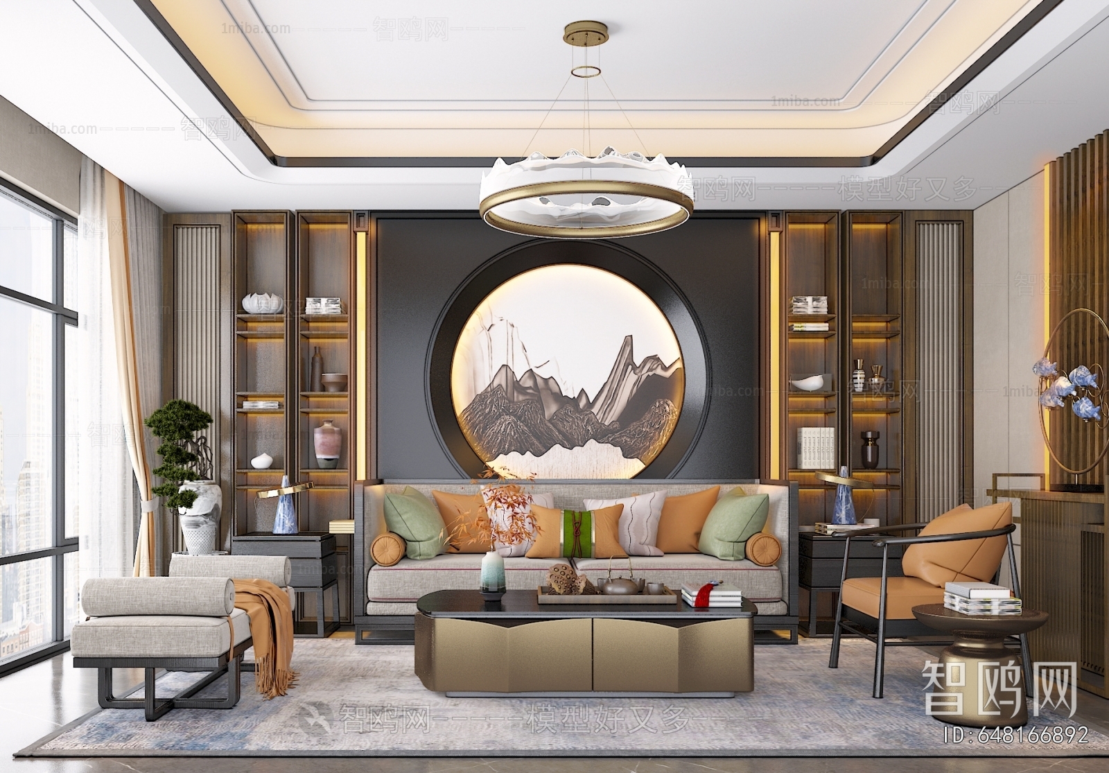 New Chinese Style A Living Room