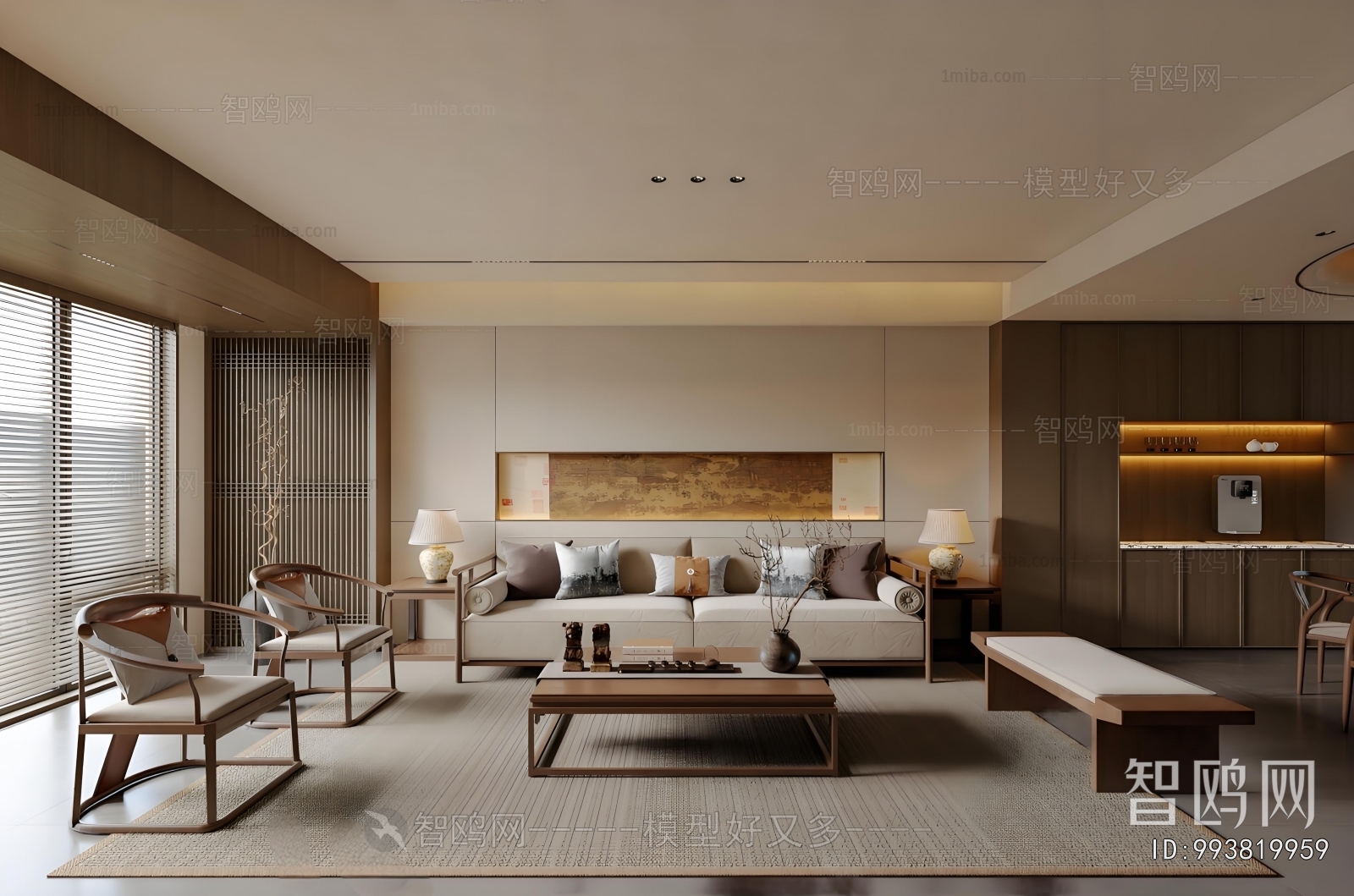 New Chinese Style A Living Room