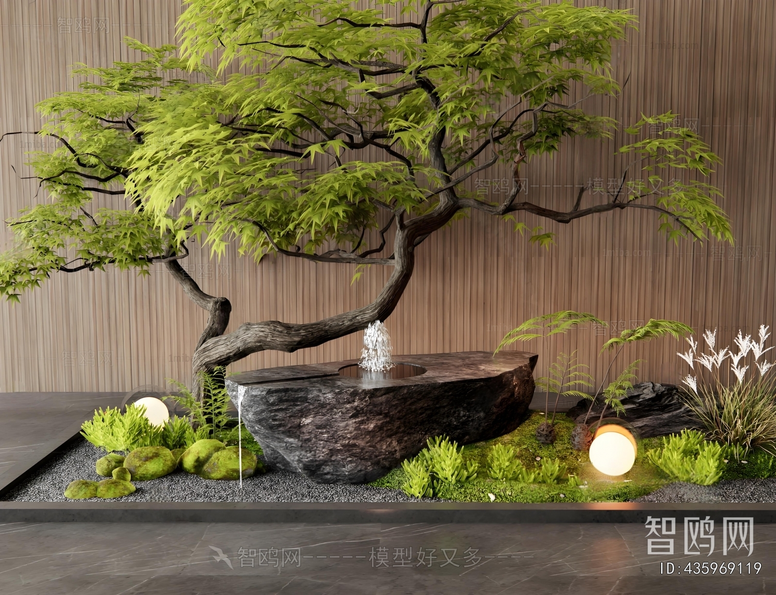 New Chinese Style Rockery Waterscape