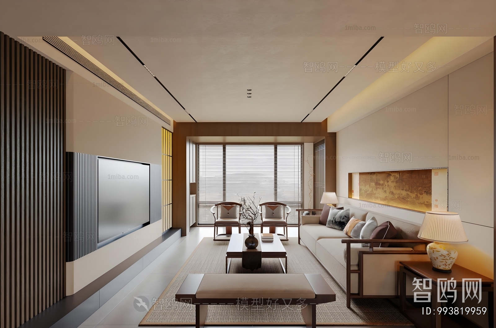 New Chinese Style A Living Room