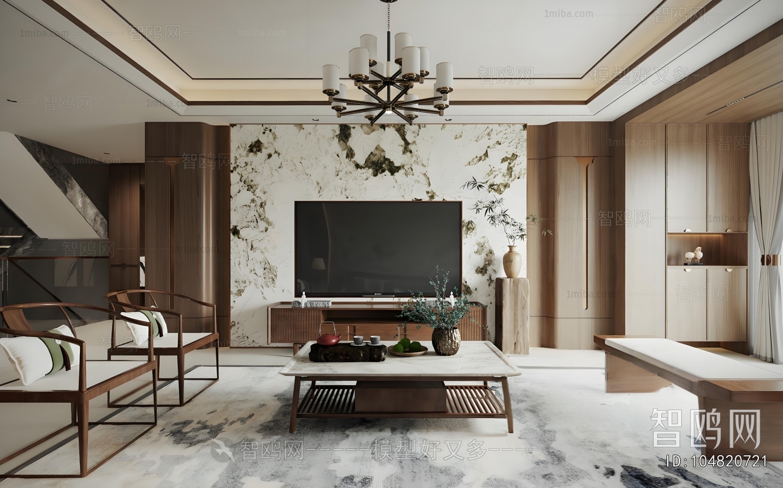 New Chinese Style A Living Room