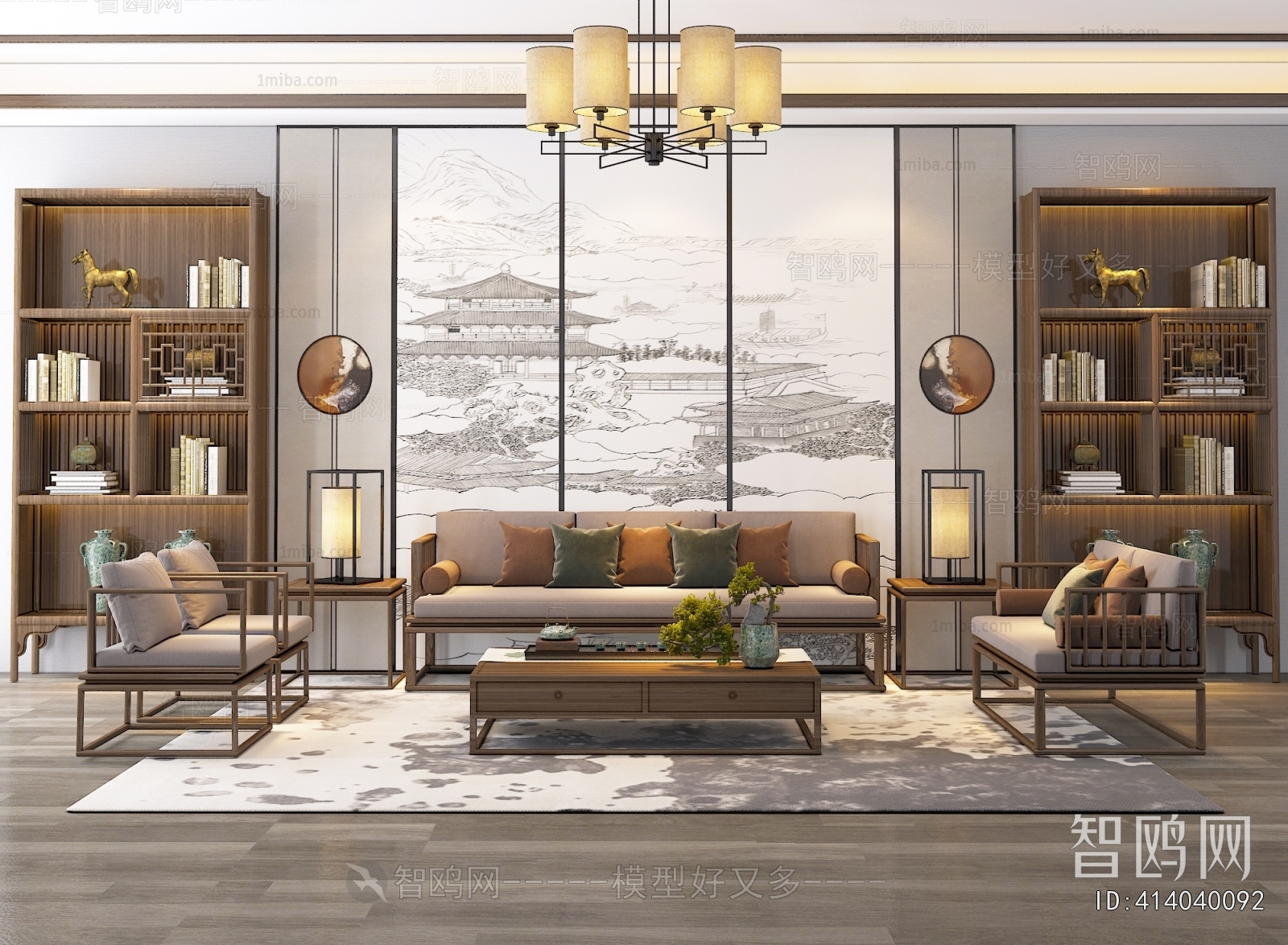 New Chinese Style A Living Room