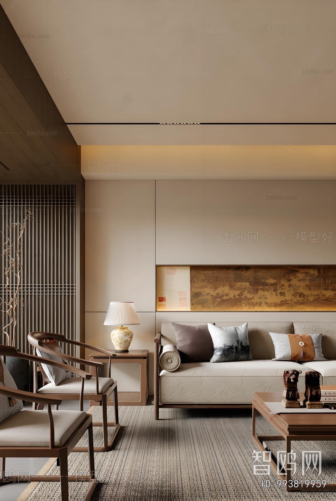 New Chinese Style A Living Room