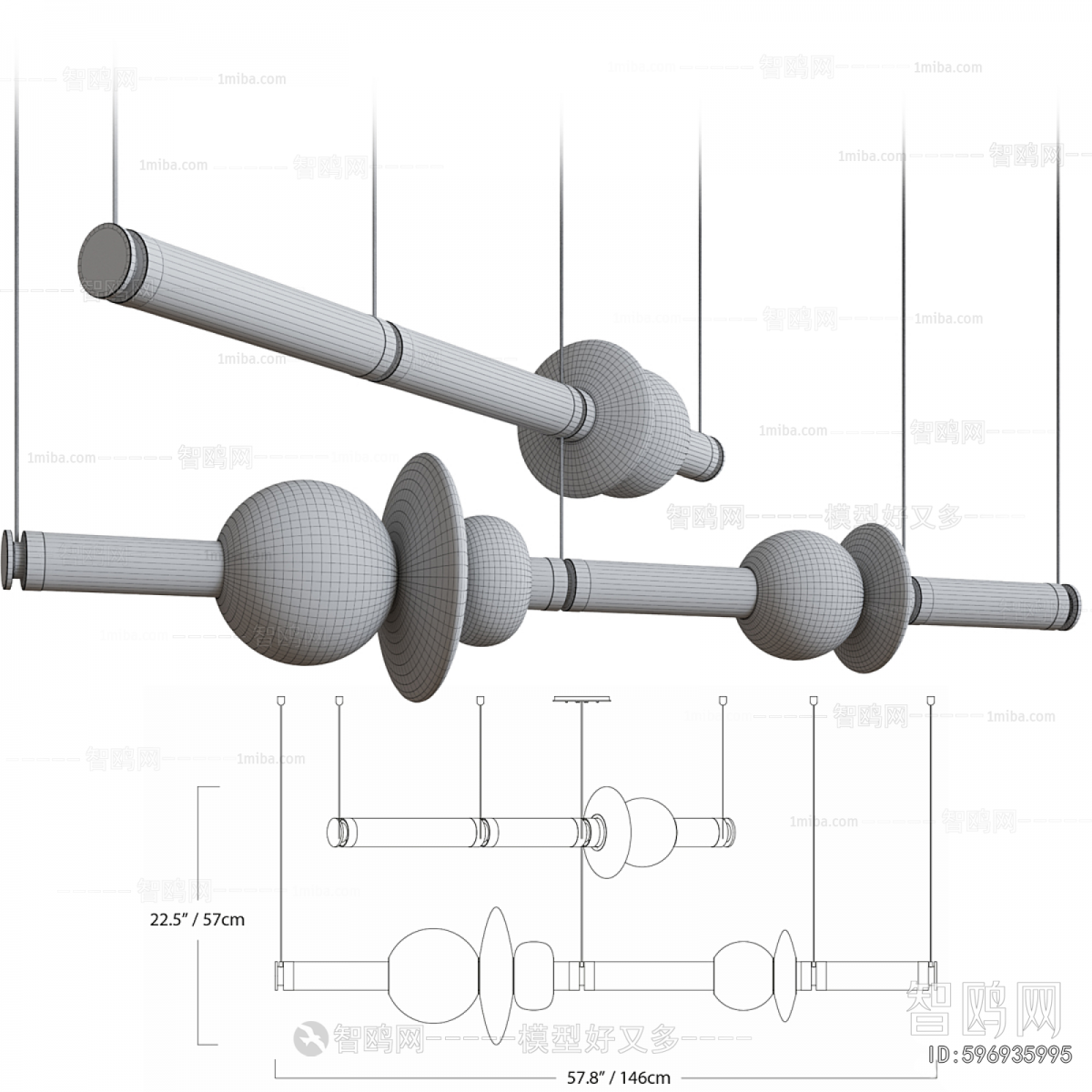 Modern Long Chandelier