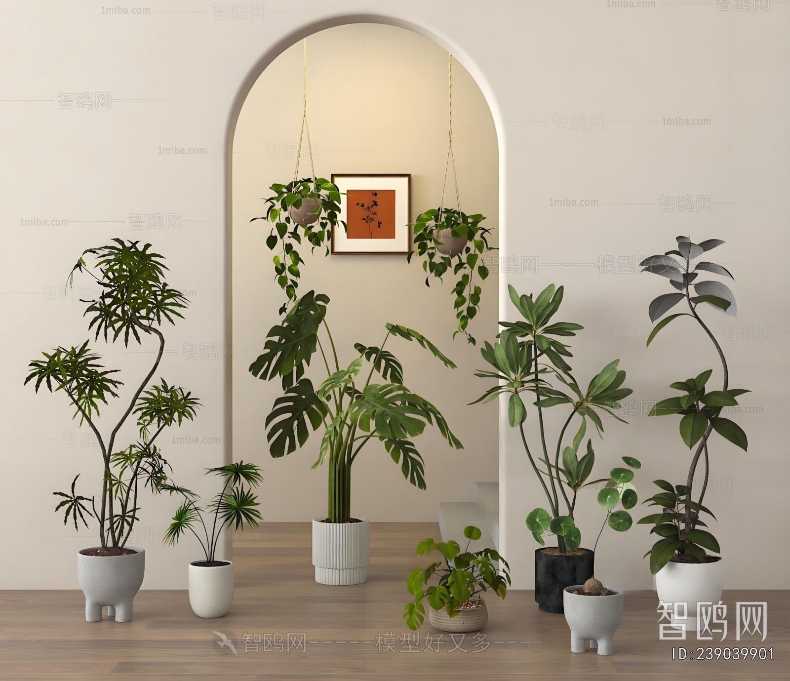 Modern Ground Green Plant Potted Plants