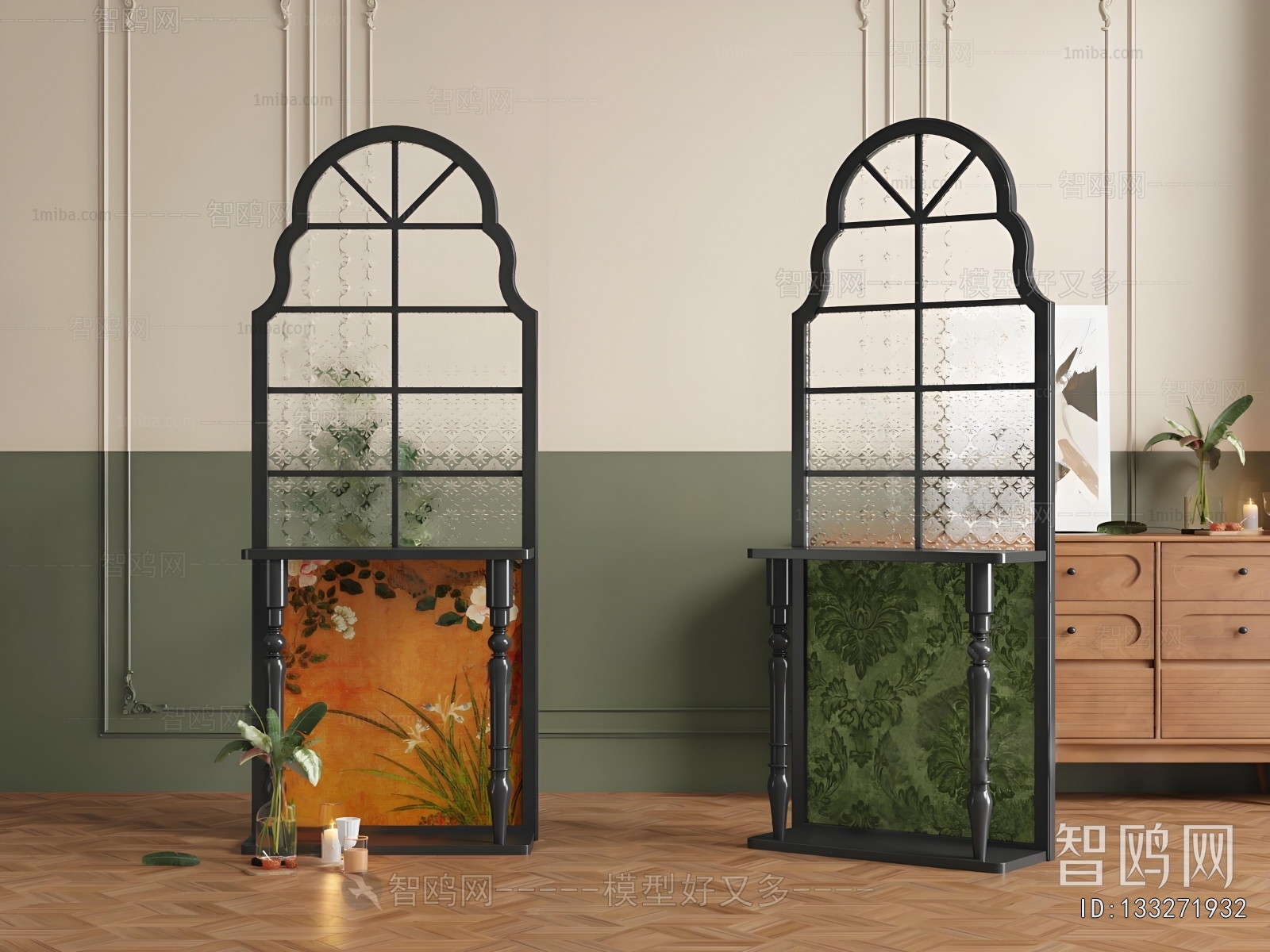 French Style Glass Screen Partition