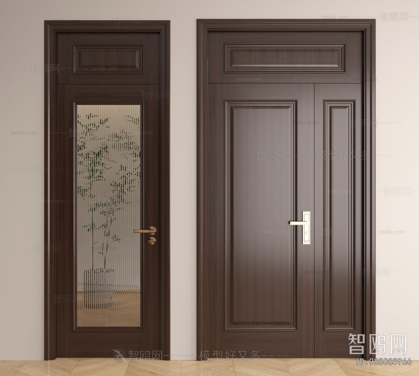 Modern Unequal Double Door