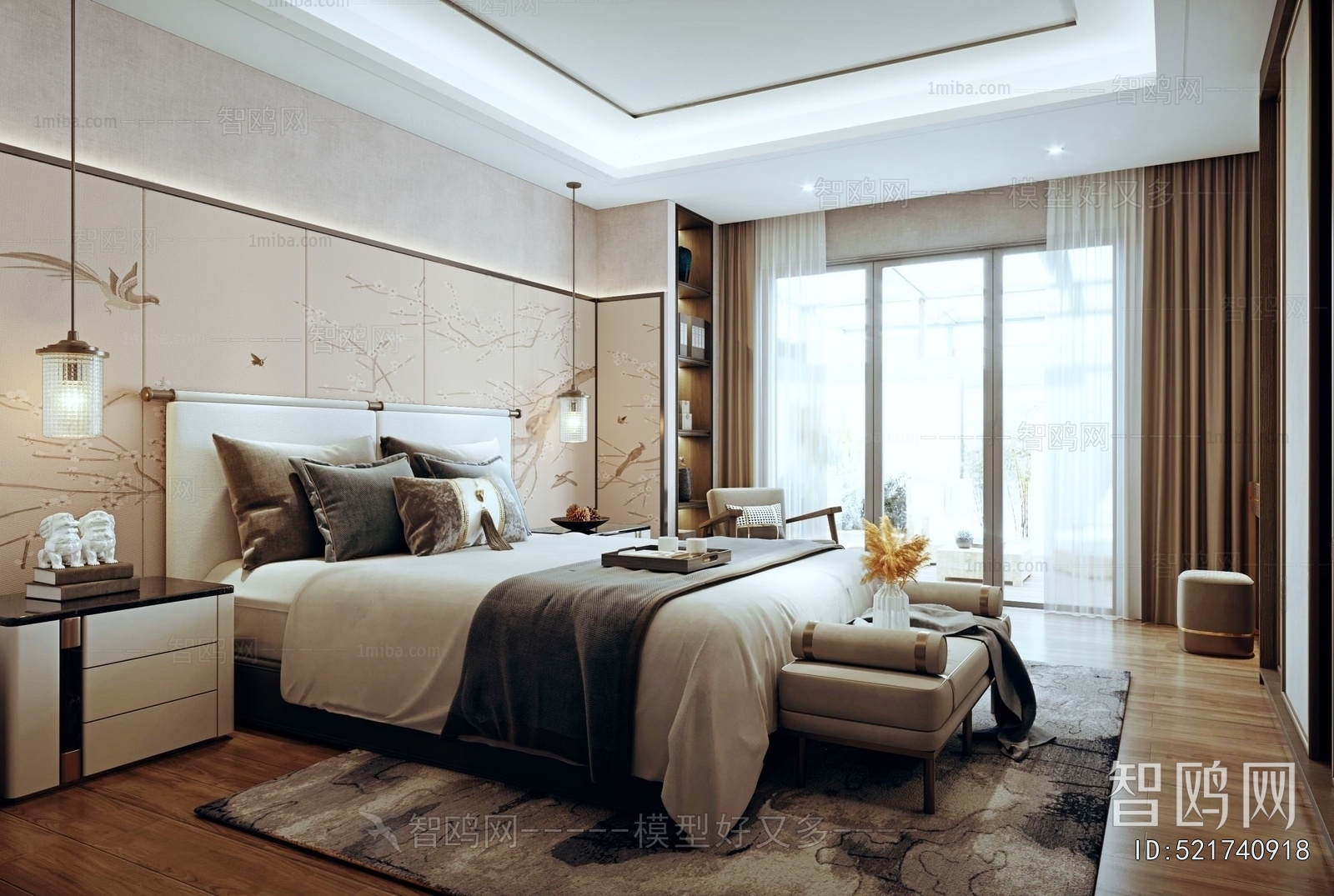 New Chinese Style Bedroom