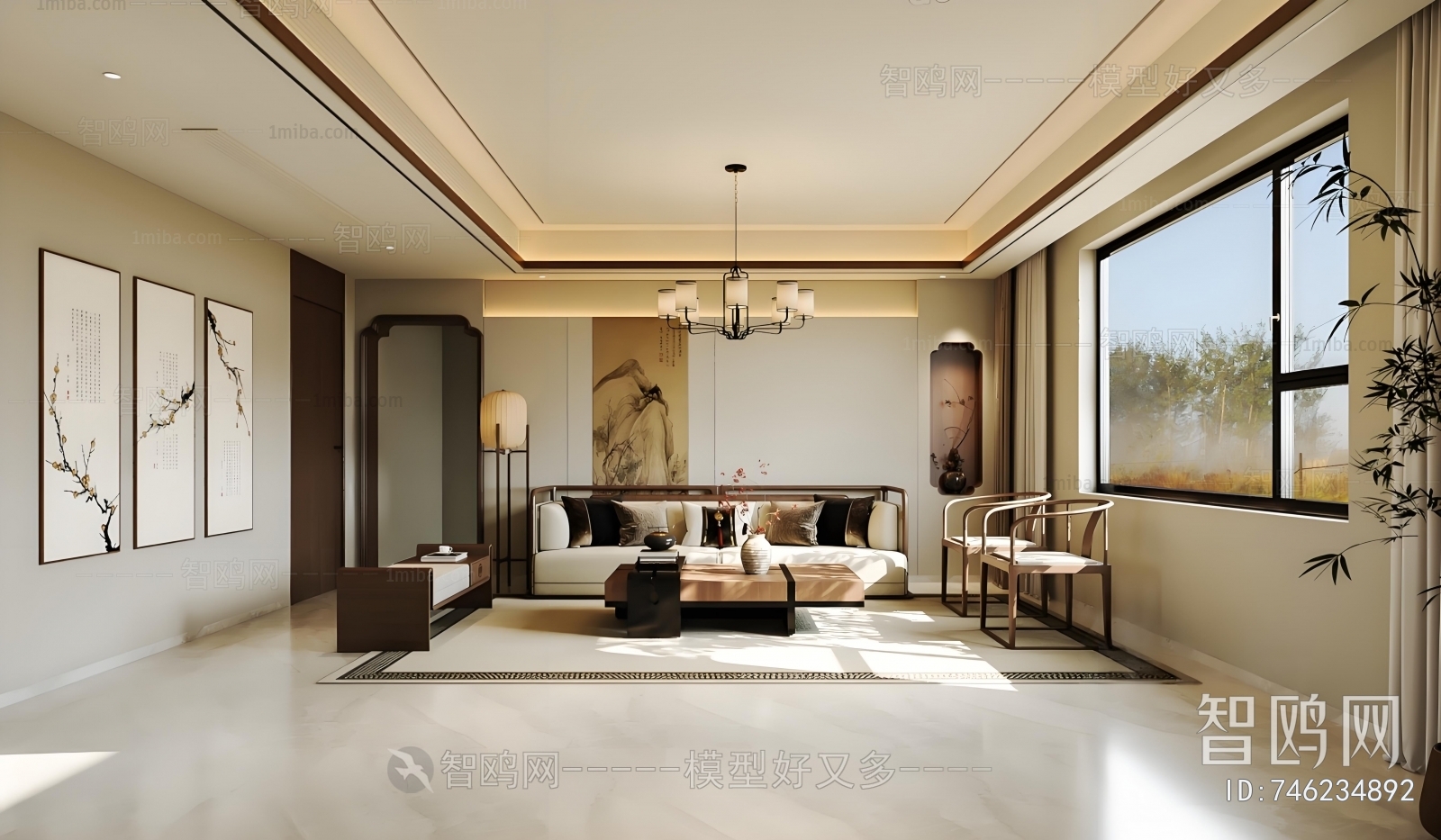 New Chinese Style A Living Room