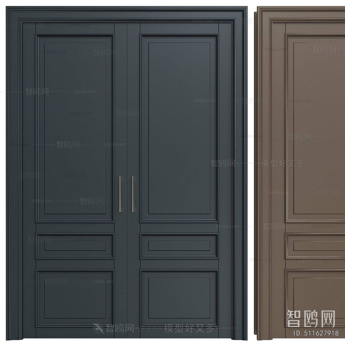 Simple European Style Double Door