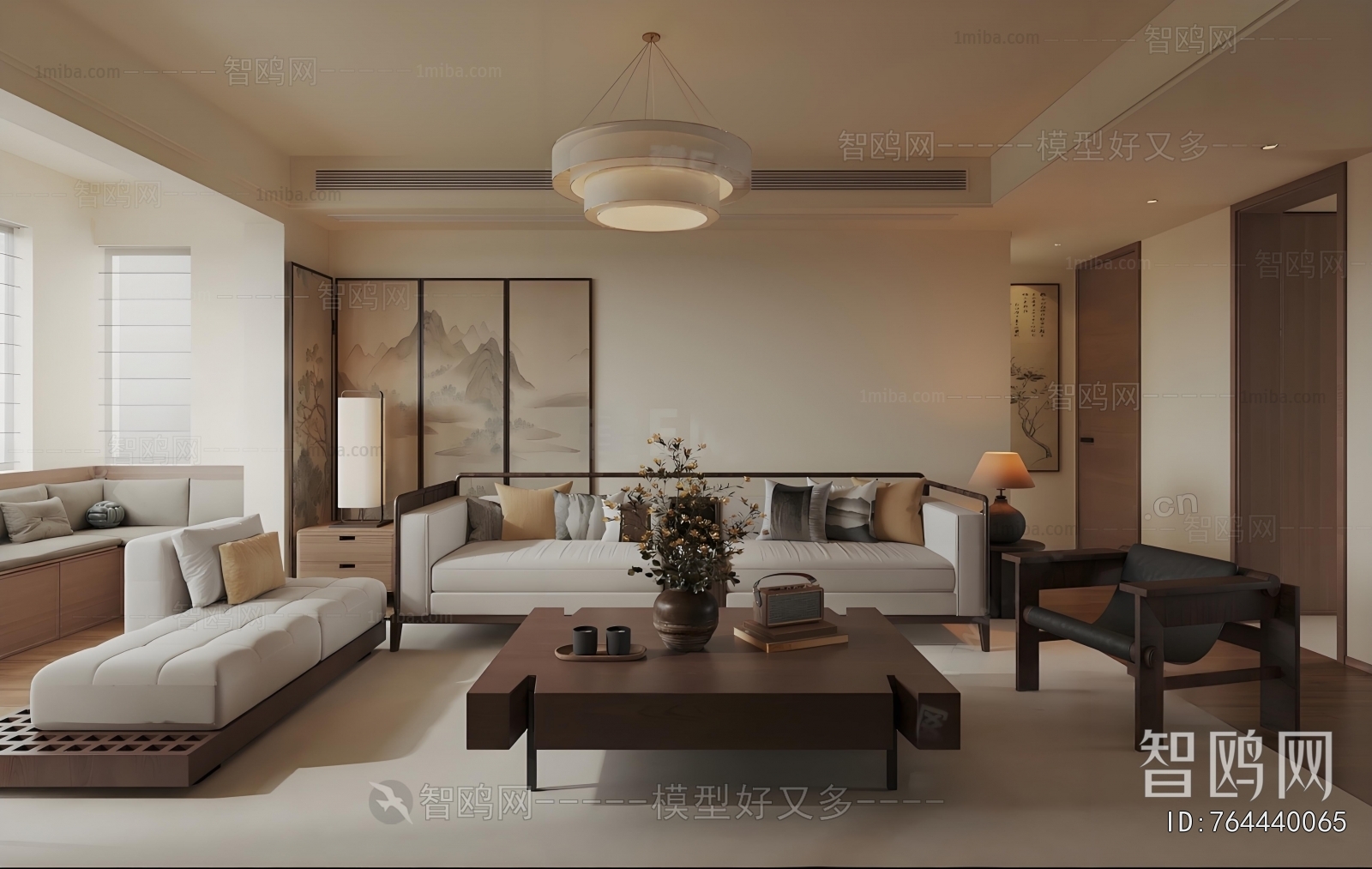 New Chinese Style A Living Room