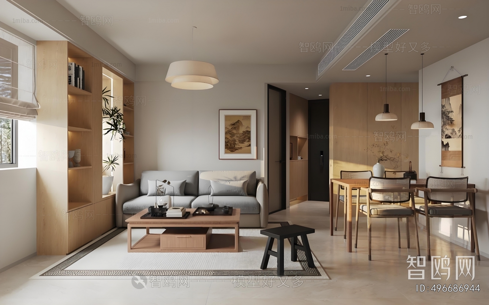 New Chinese Style A Living Room