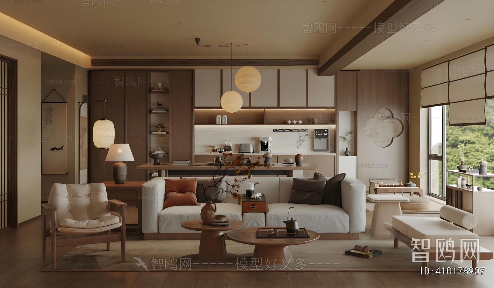 New Chinese Style A Living Room