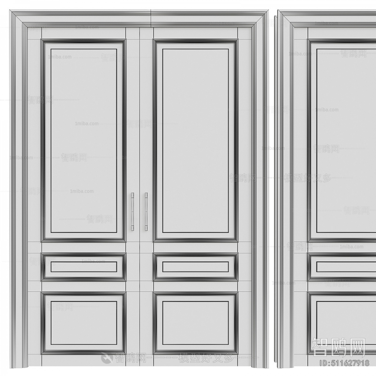 Simple European Style Double Door