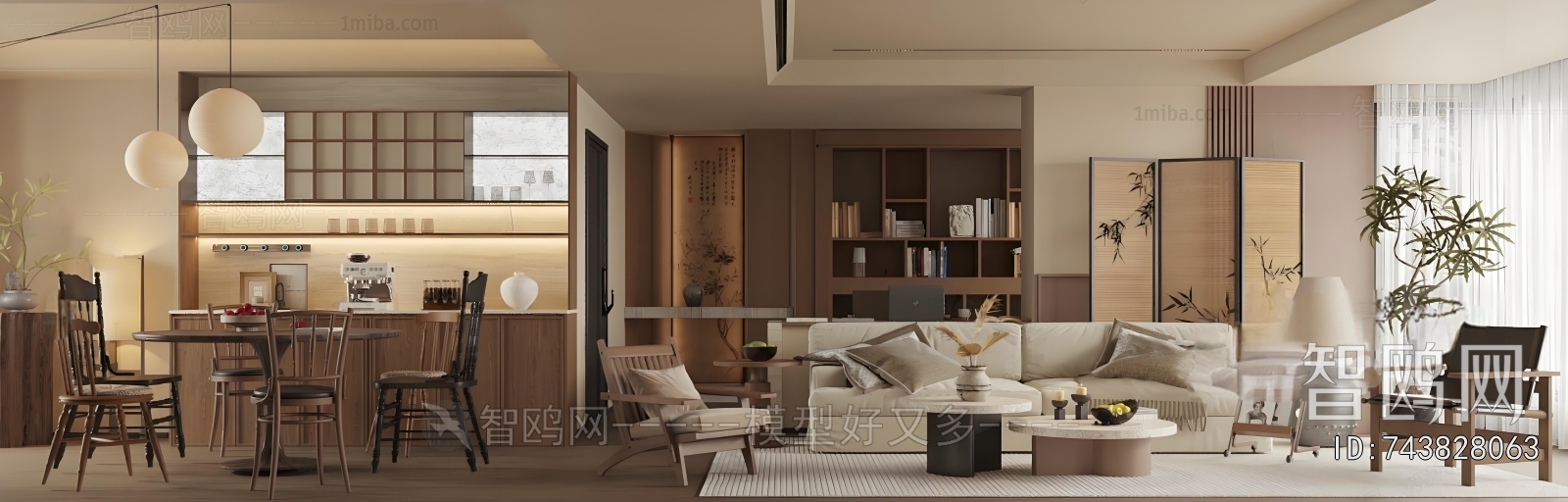 New Chinese Style A Living Room