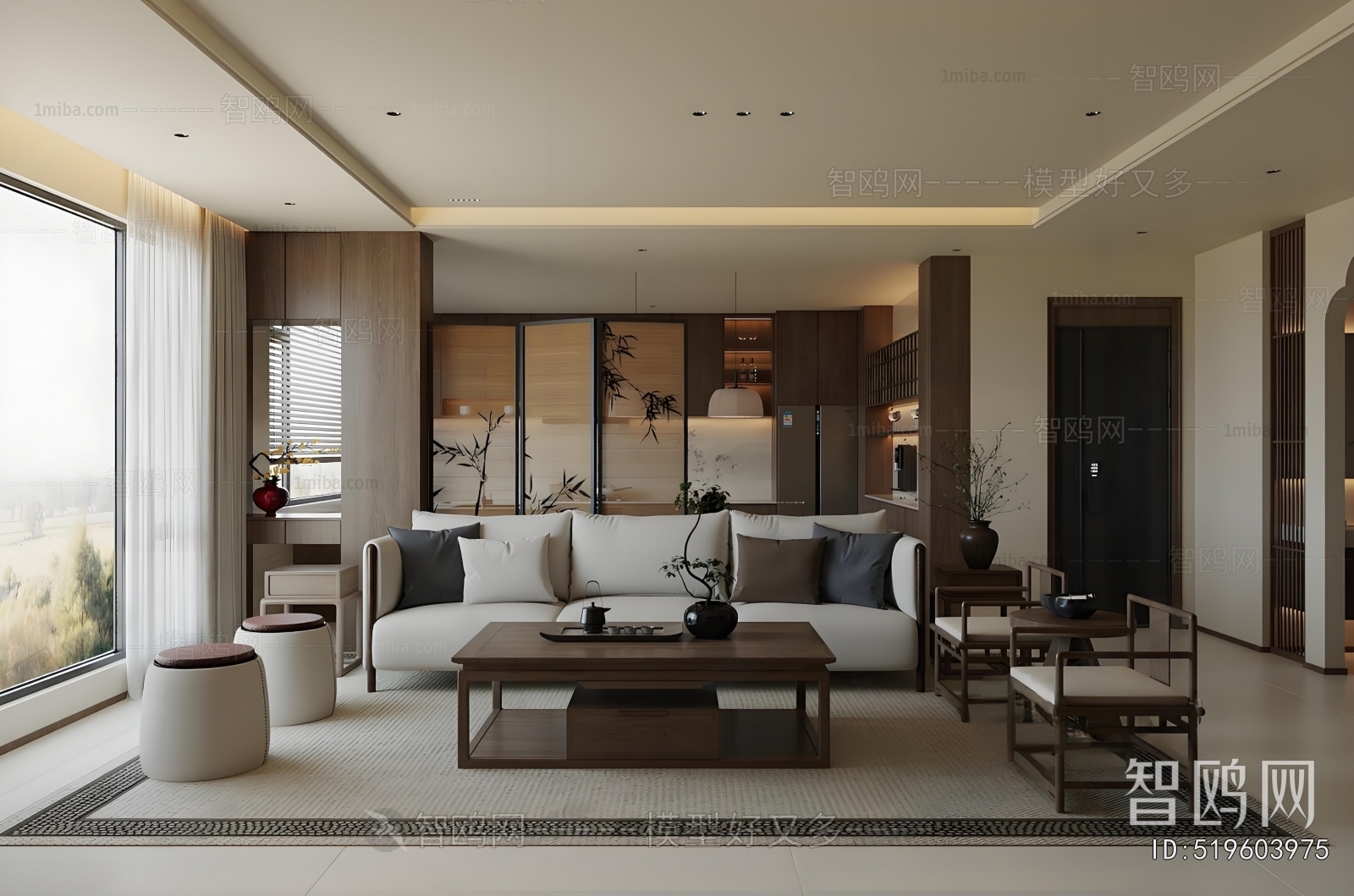 New Chinese Style A Living Room