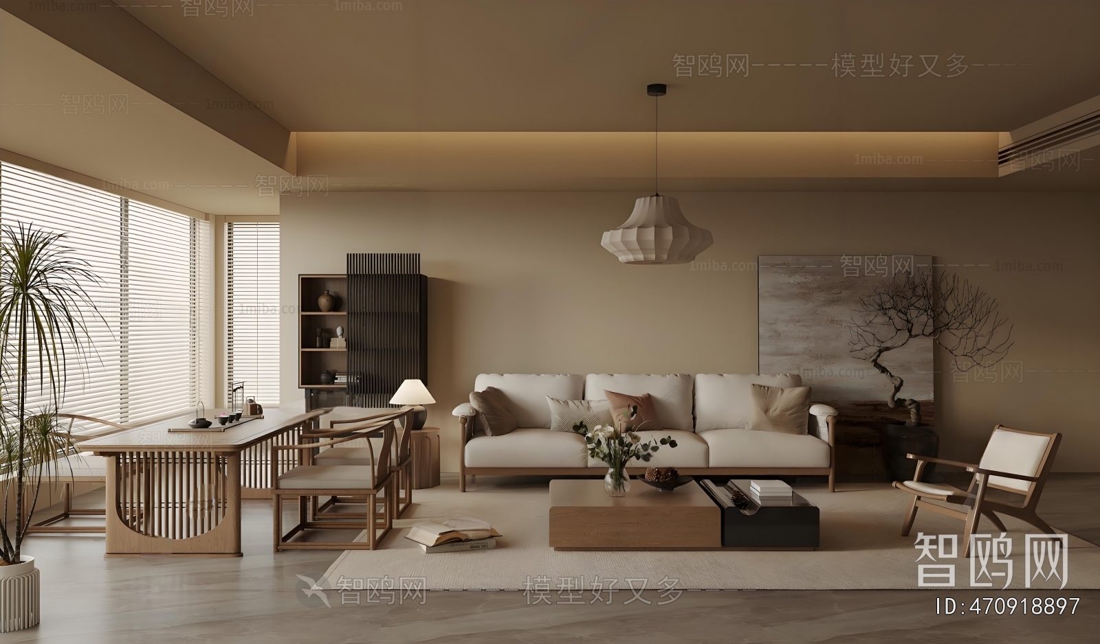 New Chinese Style A Living Room