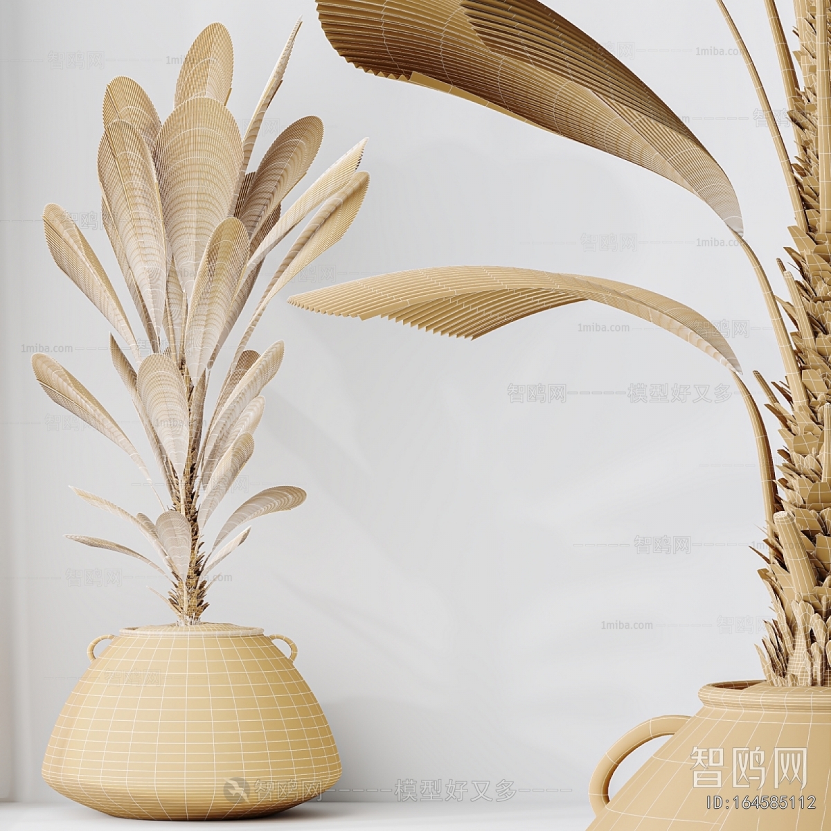 Modern Potted Green Plant