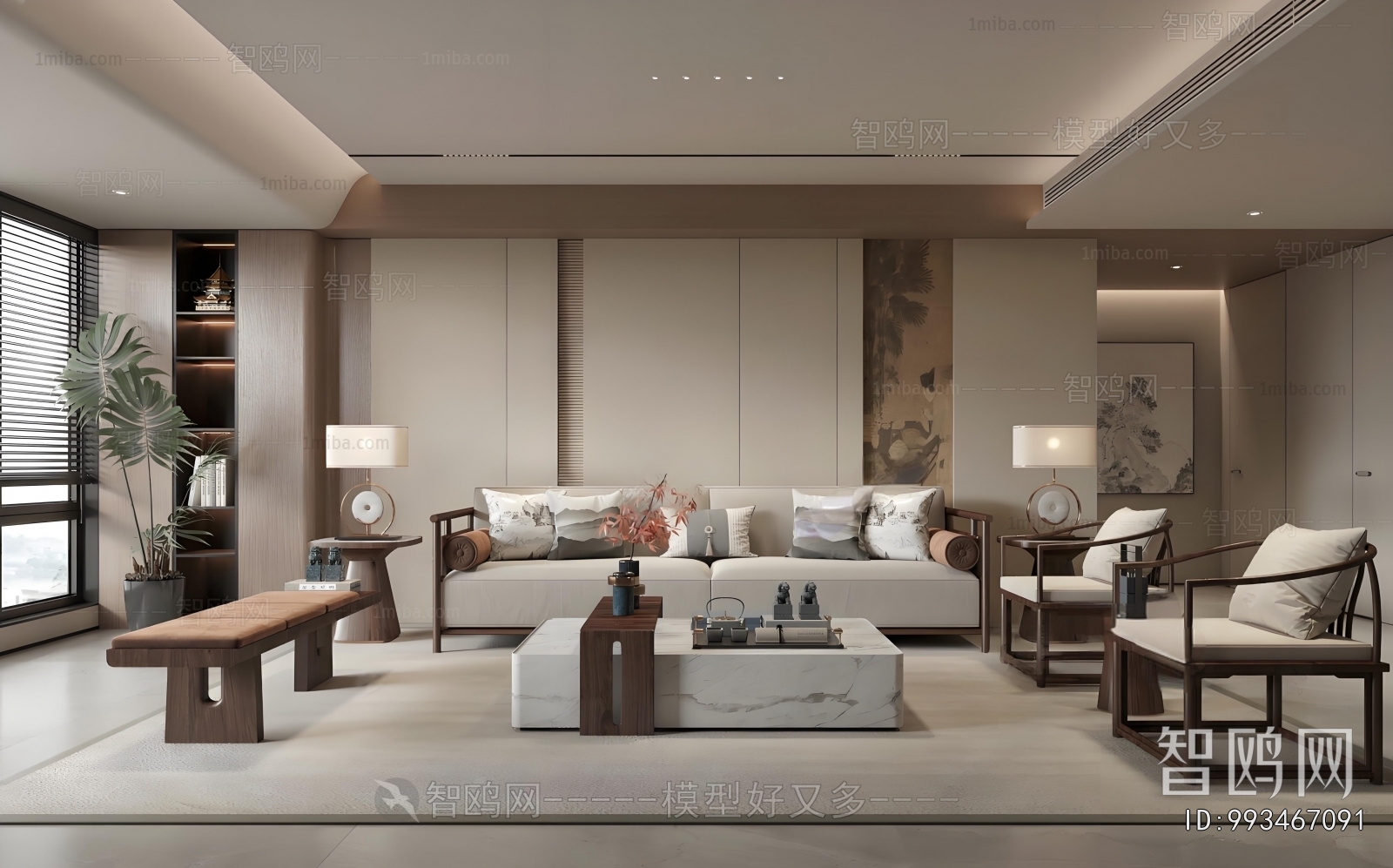 New Chinese Style A Living Room