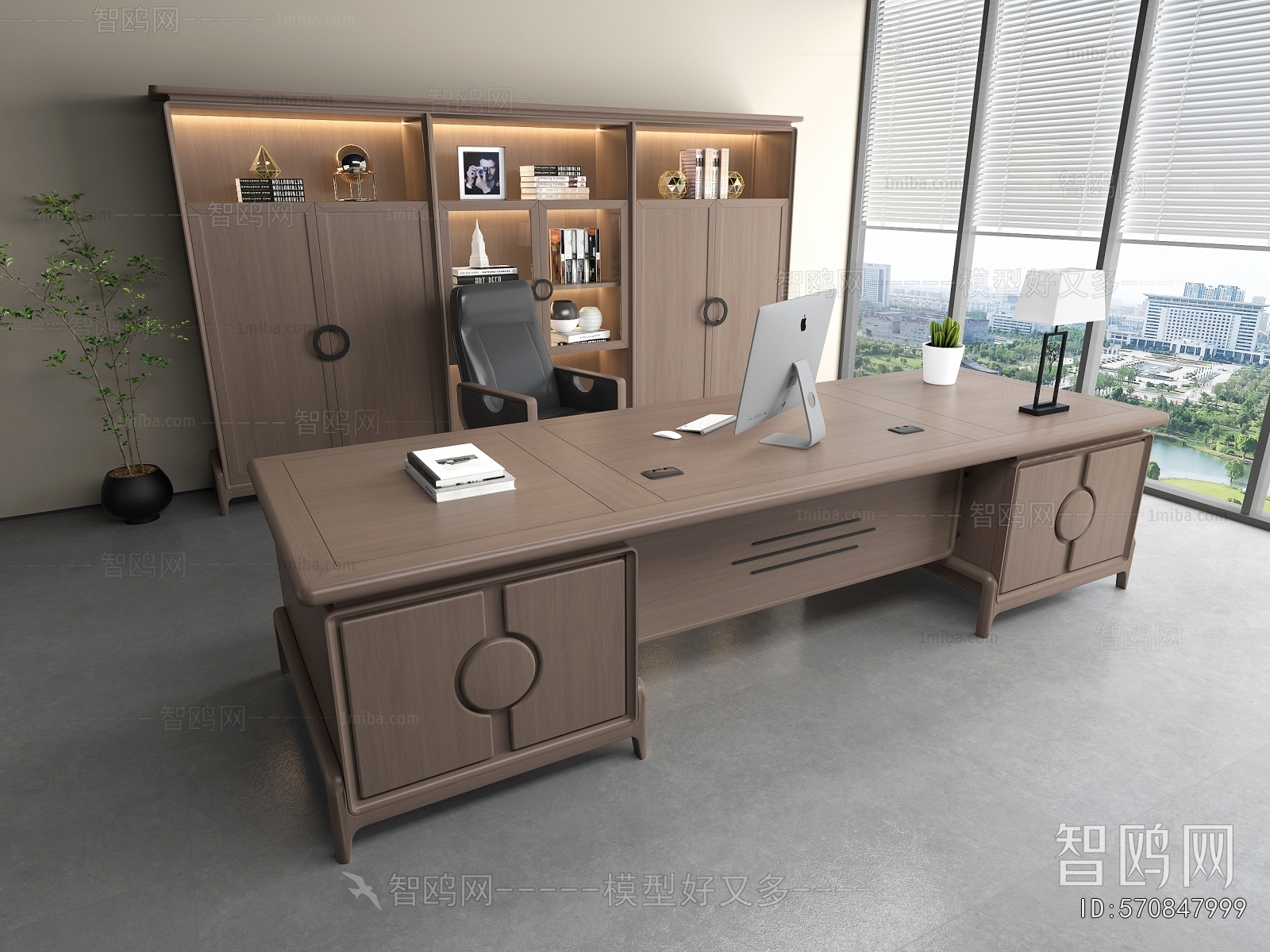 New Chinese Style Office Desk And Chair