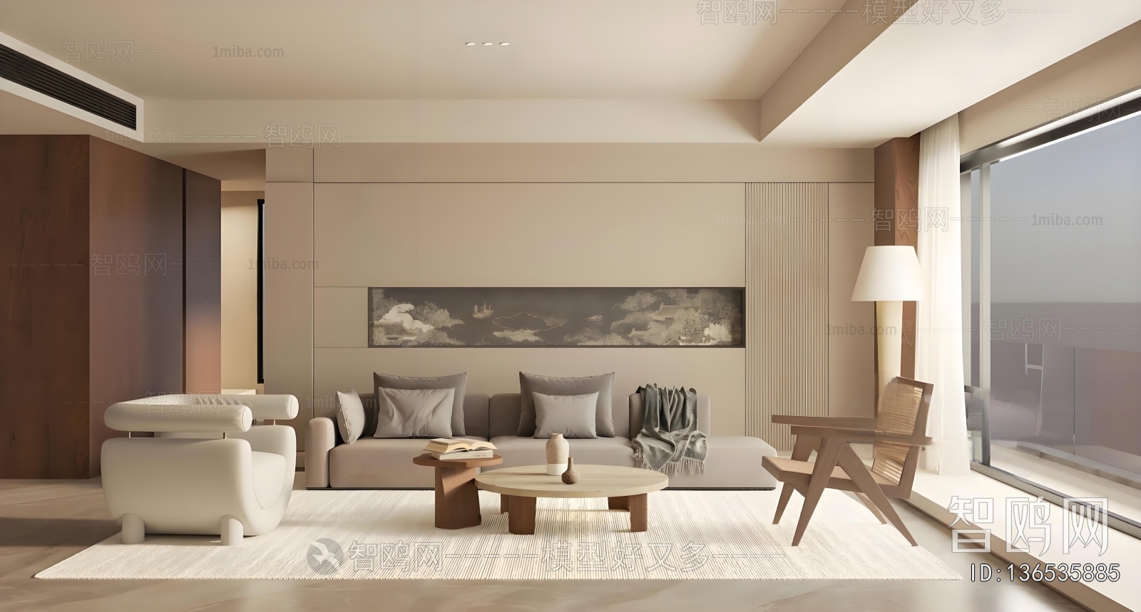 New Chinese Style A Living Room