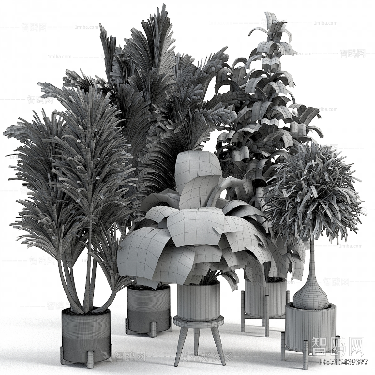 Modern Ground Green Plant Potted Plants