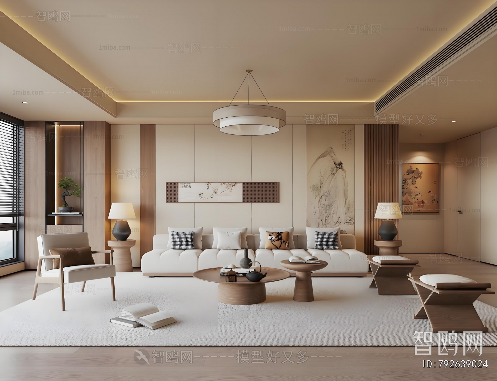 New Chinese Style A Living Room