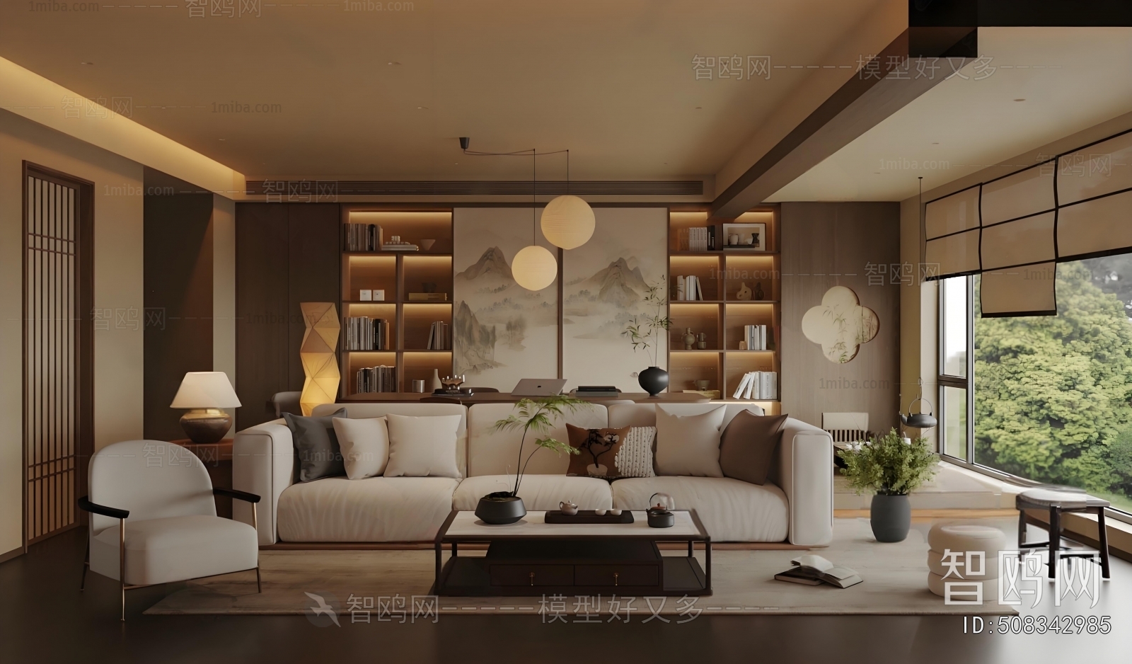 New Chinese Style A Living Room