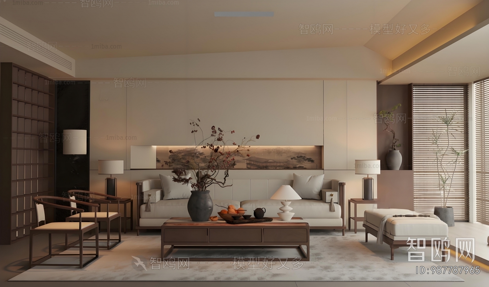 New Chinese Style A Living Room