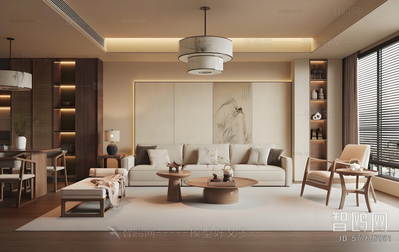 New Chinese Style A Living Room