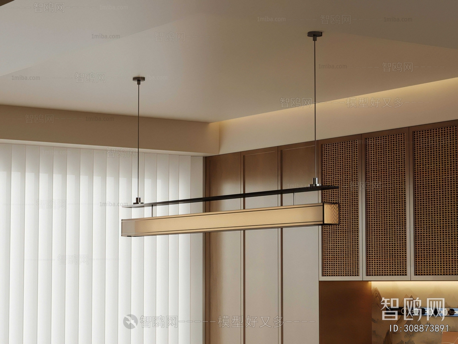 New Chinese Style Long Chandelier