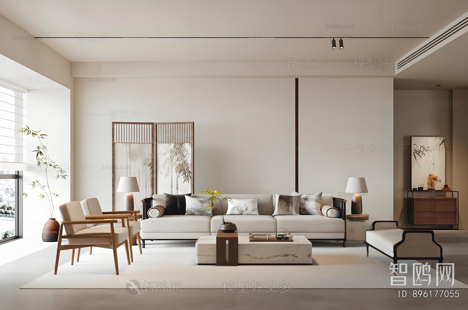 New Chinese Style A Living Room