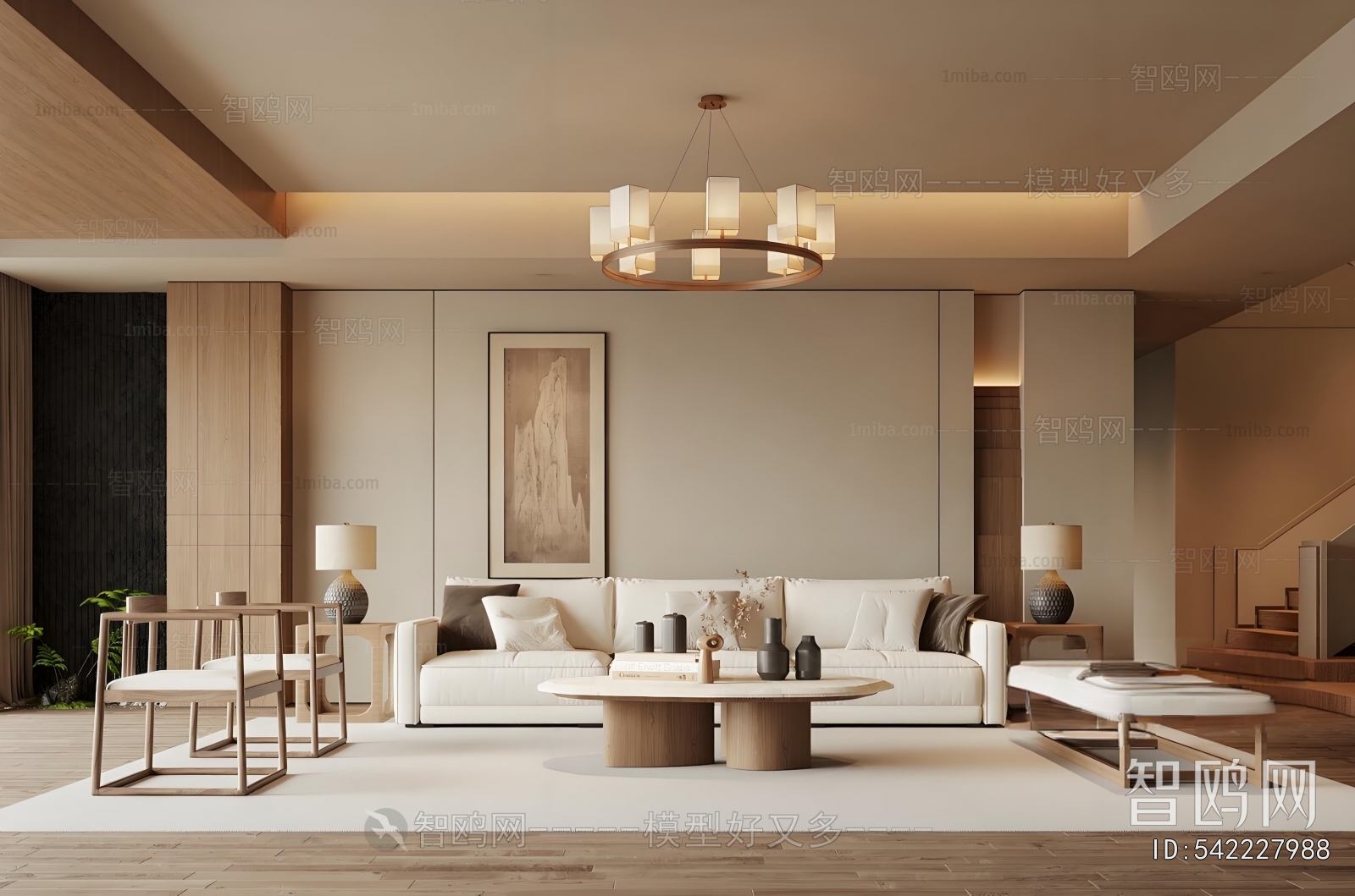 New Chinese Style A Living Room