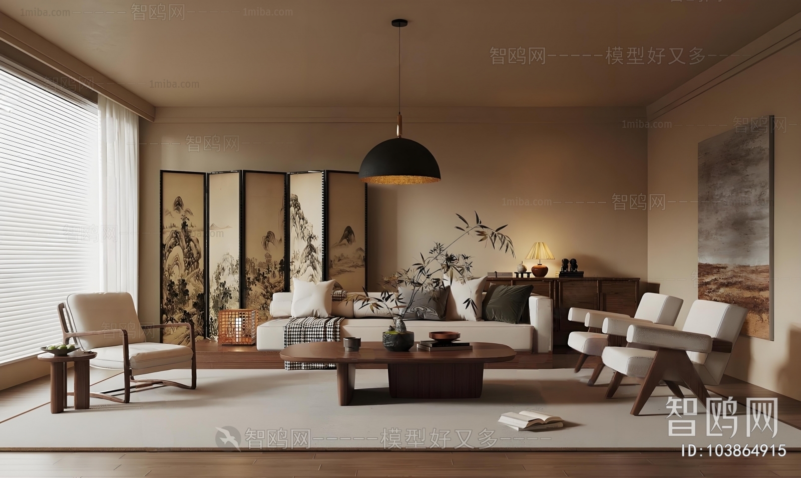 New Chinese Style A Living Room