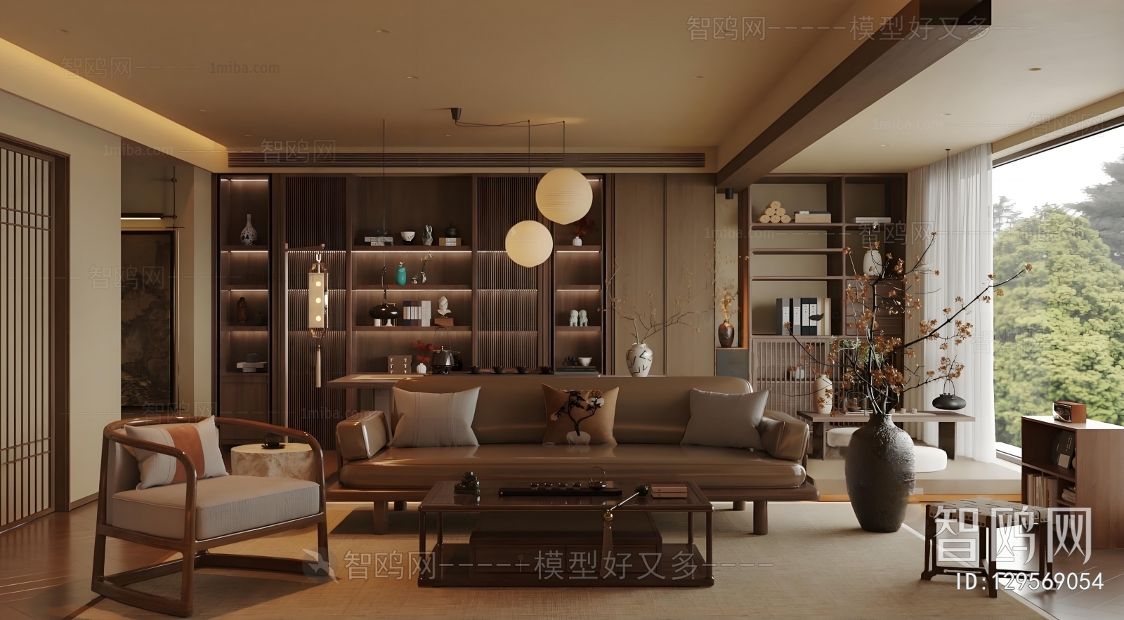 New Chinese Style A Living Room