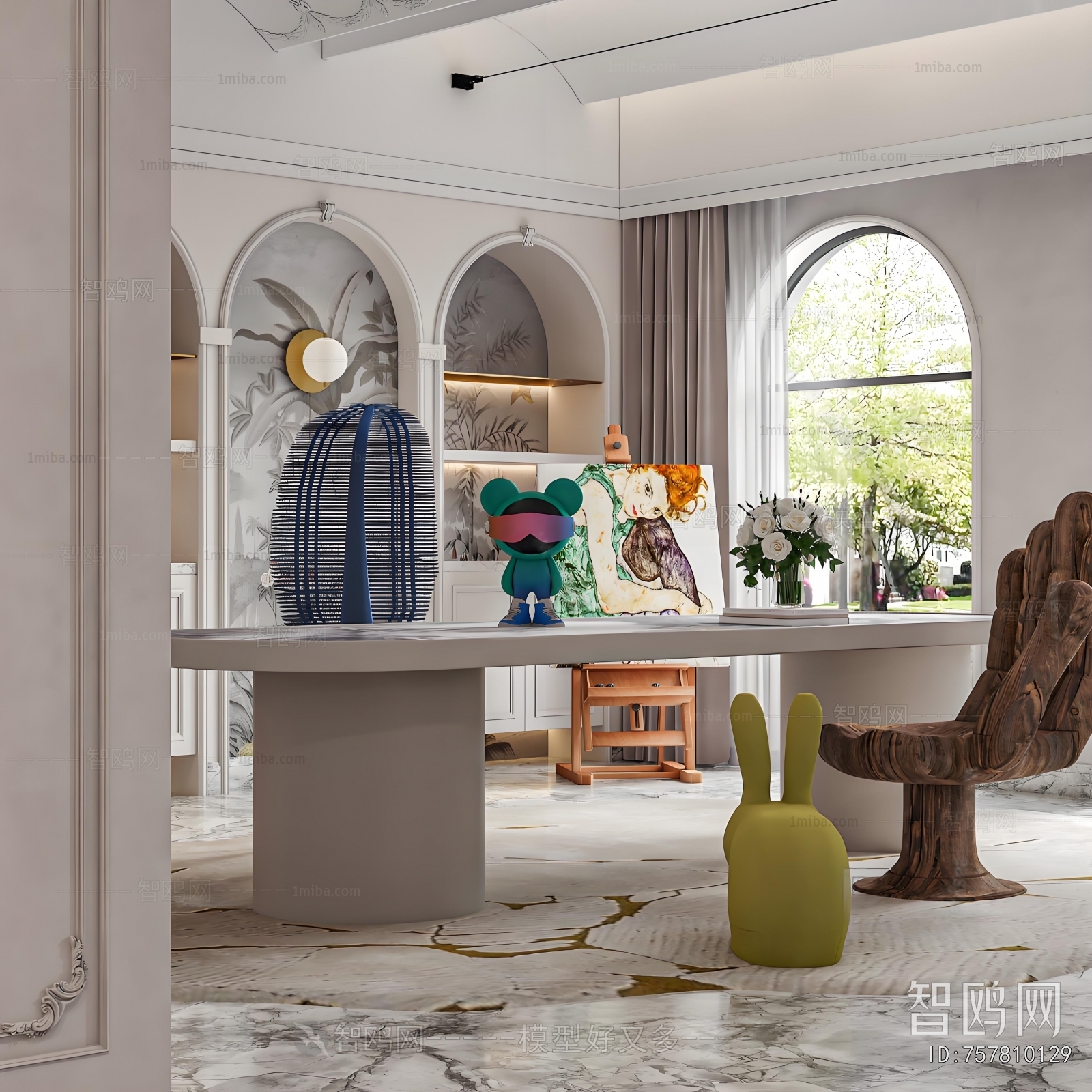 Simple European Style Study Space