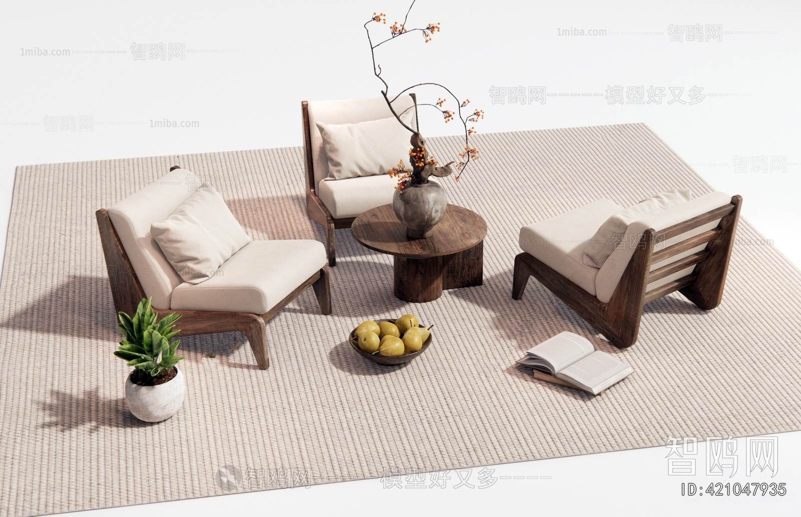 Wabi-sabi Style Leisure Table And Chair