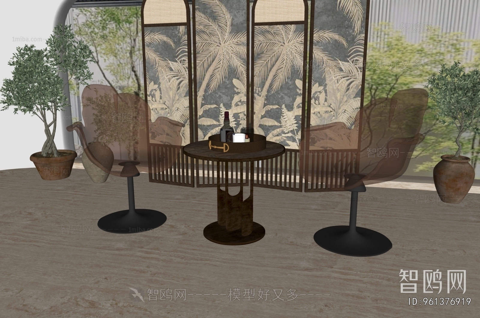 Retro Style Leisure Table And Chair