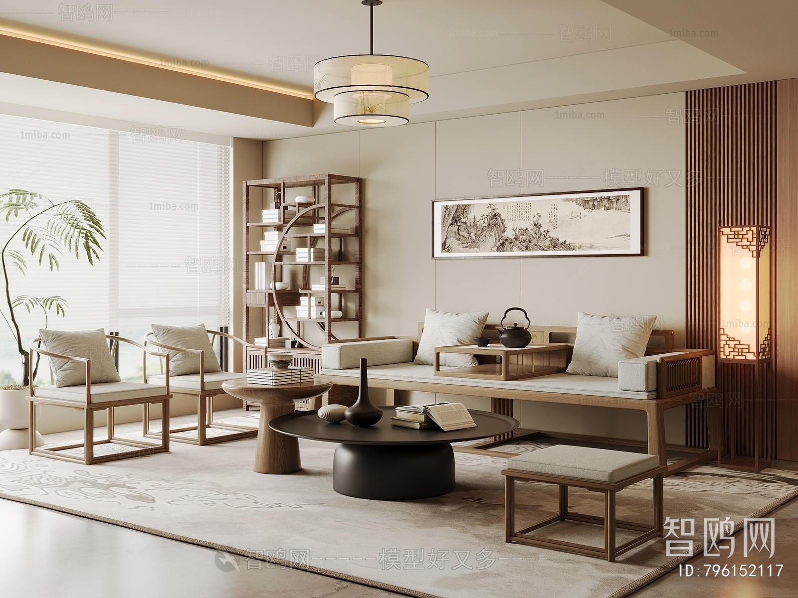 New Chinese Style A Living Room