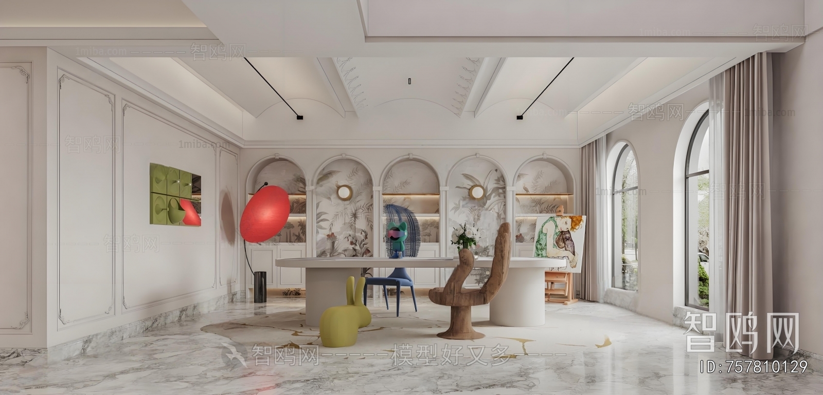 Simple European Style Study Space