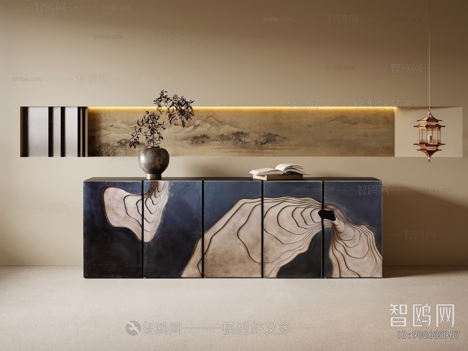 New Chinese Style Side Cabinet