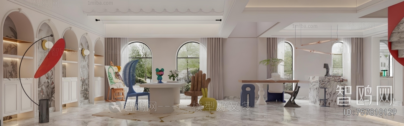 Simple European Style Study Space