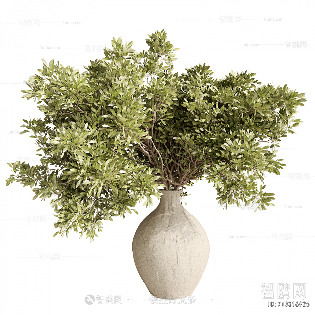 Modern Potted Green Plant