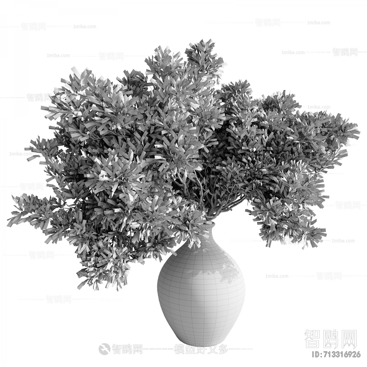 Modern Potted Green Plant